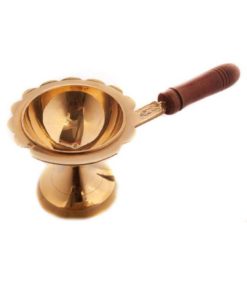 Aarti Diya With Wooden Handle